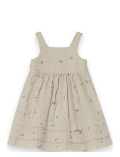 Garbo&Friends Seersucker Baby Dress Beige