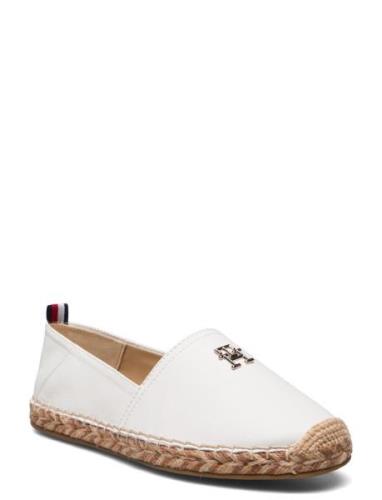 Th Leather Flat Espadrille Sandaletter Expadrilles Låga White Tommy Hi...