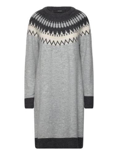 Vmsim Ls Nordic Dress Ga Rep Lcs Dresses Knitted Dresses Grey Vero Mod...