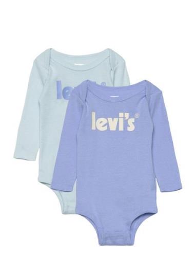 Levi's Levi's® Poster Logo Long Sleeve Bodysuit 2-Pack Blå