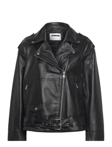 Nmpaulina Leather Biker Jacket Läderjacka Skinnjacka Black NOISY MAY