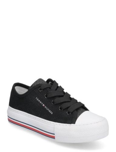 Low Cut Lace-Up Sneaker Låga Sneakers Black Tommy Hilfiger