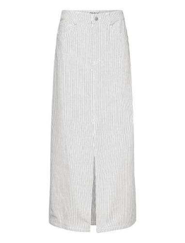 ONLY Onlmerle Hw Lon Slit Stripe Skirt Cc Pnt Vit