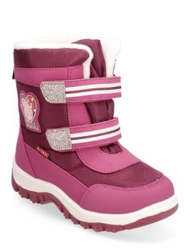 Peppa Snowboot Vinterkängor Med Kardborreband Pink Gurli Gris