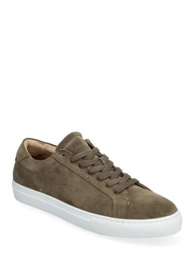 Theodor Suede Sneaker Låga Sneakers Khaki Green Les Deux