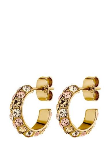 Heidi Sg Golden/Peach Accessories Jewellery Earrings Hoops Gold Dyrber...