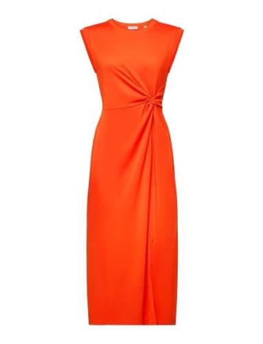 Dresses Knitted Knälång Klänning Orange Esprit Casual