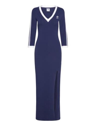 Maxi Dress V Maxiklänning Festklänning Blue Adidas Originals