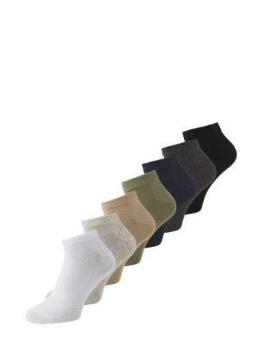 Jacfade Solid Short Socks 7 Pack Ankelstrumpor Korta Strumpor Grey Jac...