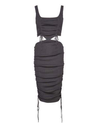 Long Knit Dress Knälång Klänning Black Cannari Concept