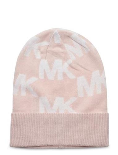 Over D Chess Mk Cuff Hat Accessories Headwear Beanies Pink Michael Kor...