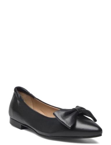 Biatracey Bow Flats Smooth Leather Ballerinaskor Ballerinas Black Bian...