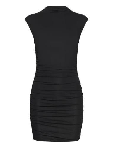 Soft Touch Funnel Neck Dress Kort Klänning Black Gina Tricot