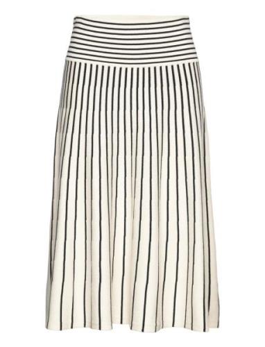 Lauren Ralph Lauren Striped Cotton-Blend Midi Skirt Kräm