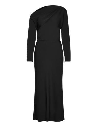 Asymmetrical Dress With Slit Maxiklänning Festklänning Black Mango