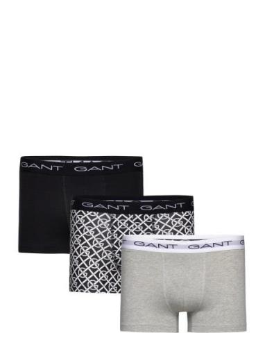 G Pattern Trunk 3-Pack Boxerkalsonger Black GANT