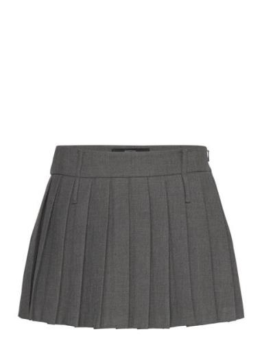 Pleated Mini-Skirt Kort Kjol Grey Mango