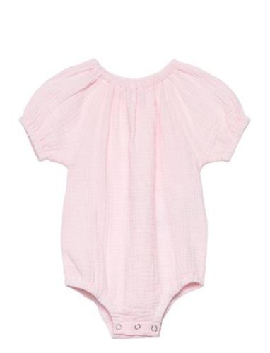 Huttelihut Romper Ss Muslin Rosa