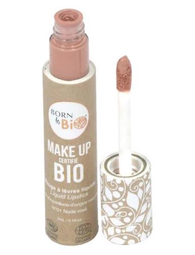 Born To Bio Organic Liquid Lipstick Läppglans Smink Pink Born To Bio