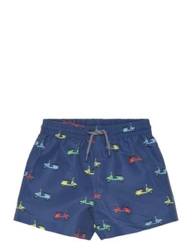 Motorbike Print Swimsuit Badshorts Navy Mango