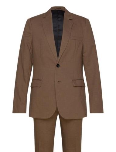 Linobbcarlaxel Suit Kostym Brown Bruuns Bazaar