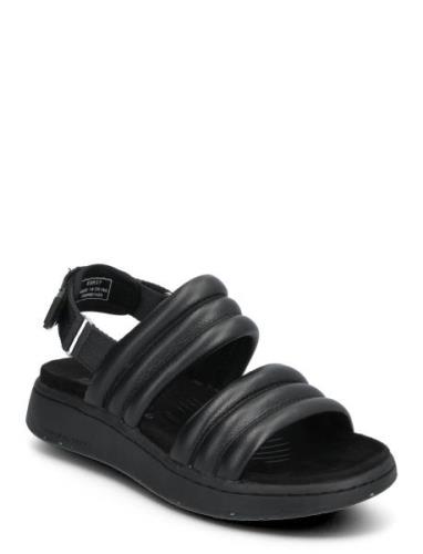 Lara Leather Platta Sandaler Black WODEN