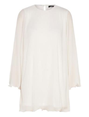Pleated Wave Edge Mini Dress Kort Klänning Cream Gina Tricot