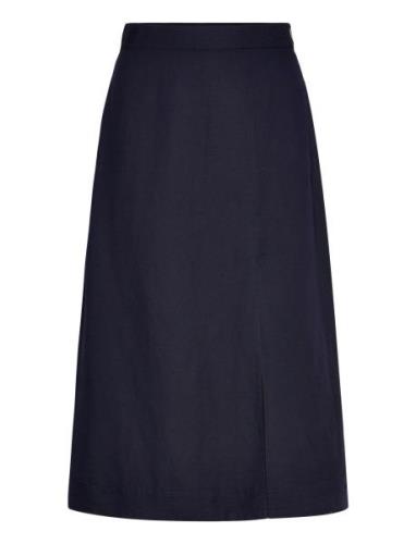 GANT Rel Midi Linen Blend Skirt Marinblå