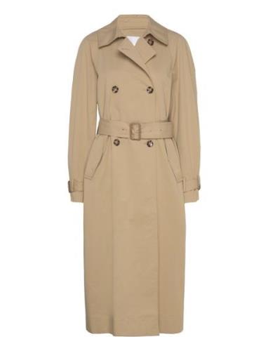 Double-Breasted Cotton Trench Coat Trench Coat Rock Beige Mango