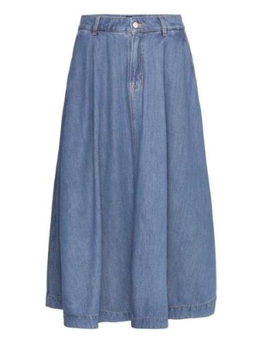 BOSS Denim A-Line Skirt Blå