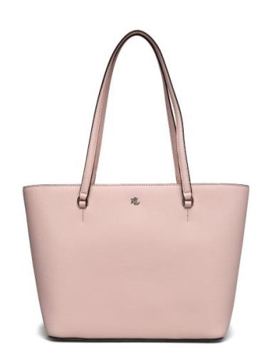 Crosshatch Leather Medium Karly Tote Bags Totes Pink Lauren Ralph Laur...