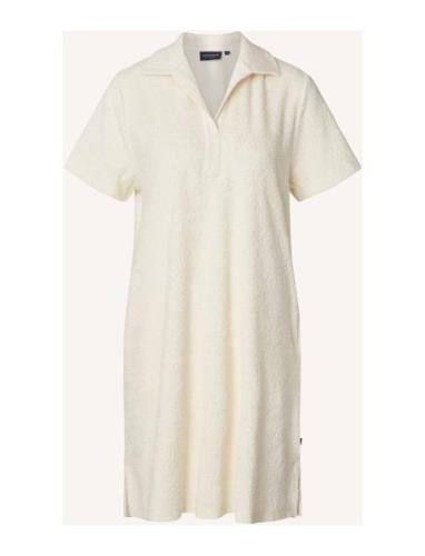 Kailey Jacquard Terry Dress Knälång Klänning White Lexington Clothing