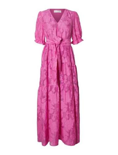 Slfcathi-Sadie 3/4 Ankle Dress Ff Maxiklänning Festklänning Pink Selec...