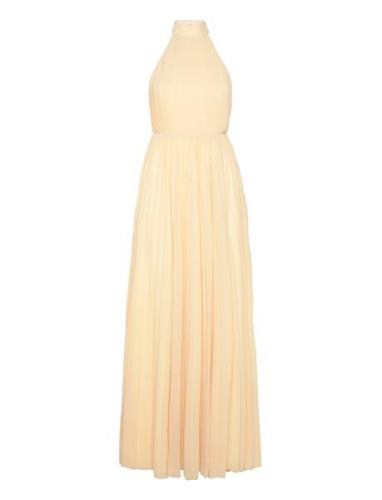 Fionne Pleated Gown Maxiklänning Festklänning Yellow Bubbleroom