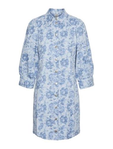 YAS Yaslolena 3/4 Denim Shirt Dress S. Blå