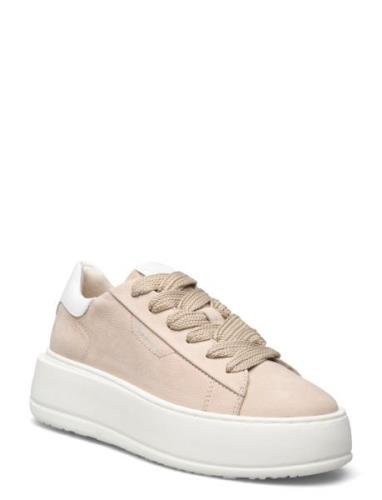 Women Lace-Up Snörade Skor Låga Beige Tamaris