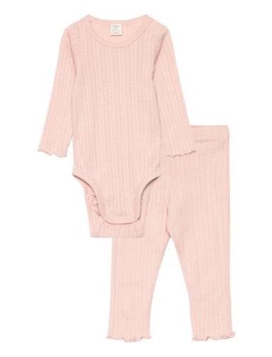 Set Body Leggings Pointelle Sets Sets With Body Pink Lindex