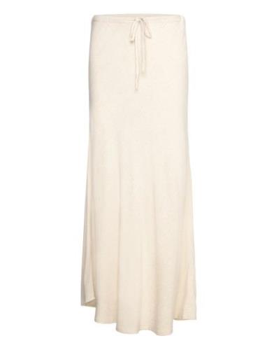 Lerke Maxi Skirt Lång Kjol Cream A-View