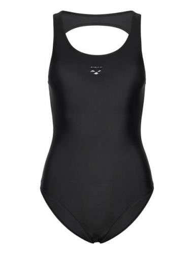 Women's Arena Solid Swimsuit O Back Black Baddräkt Badkläder Black Are...
