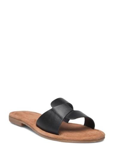 Leather Sandal Platta Sandaler Black Ilse Jacobsen