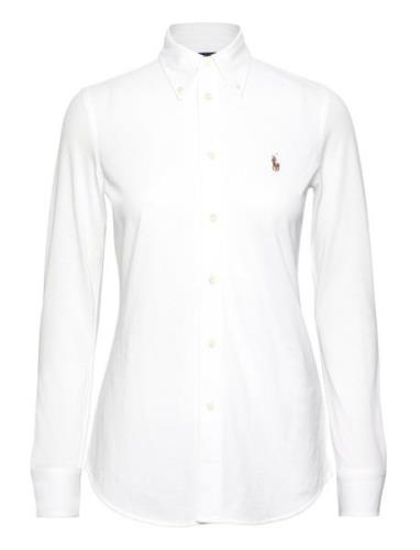 Polo Ralph Lauren Slim Fit Knit Cotton Oxford Shirt Vit