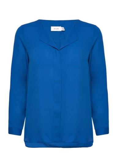 Vilucy L/S Shirt - Noos Tops Blouses Long-sleeved Blue Vila