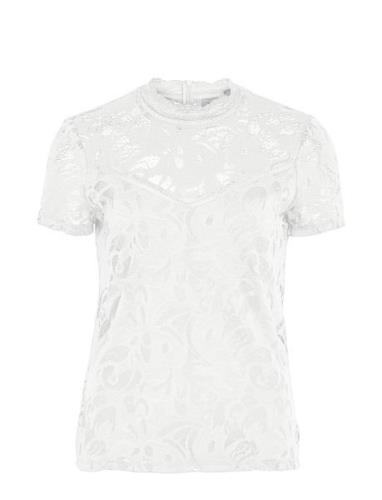 Vistasia Lace S/S Top - Noos Tops T-shirts & Tops Short-sleeved White ...