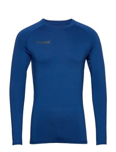 Hml First Performance Jersey L/S Sport T-shirts Long-sleeved Blue Humm...