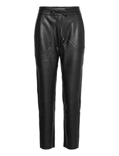 Kavilla Pants 7/8 Bottoms Trousers Leather Leggings-Byxor Black Kaffe