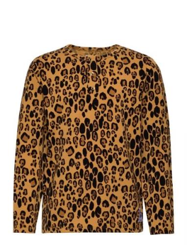 Basic Leopard Grandpa Tops T-shirts Long-sleeved T-shirts Multi/patter...