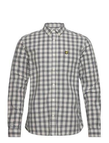 Check Poplin Shirt Tops Shirts Casual Grey Lyle & Scott