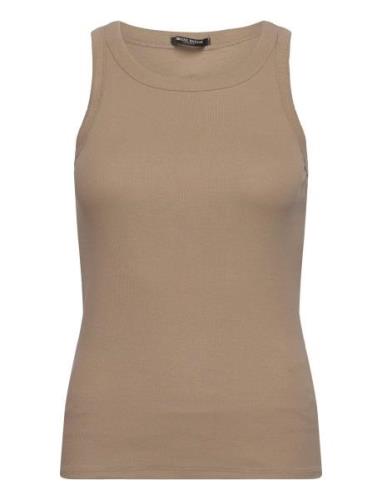 Katybb Rib Tank Top Tops T-shirts & Tops Sleeveless Khaki Green Bruuns...