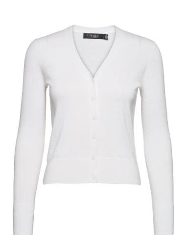 Cotton-Modal Cardigan Sweater Tops Knitwear Cardigans White Lauren Ral...