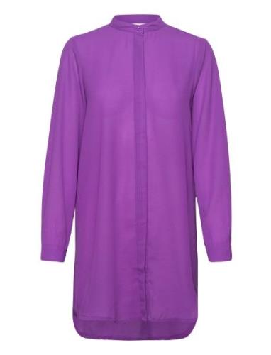 Ihcellani Long Sh2 Tops Shirts Long-sleeved Purple ICHI